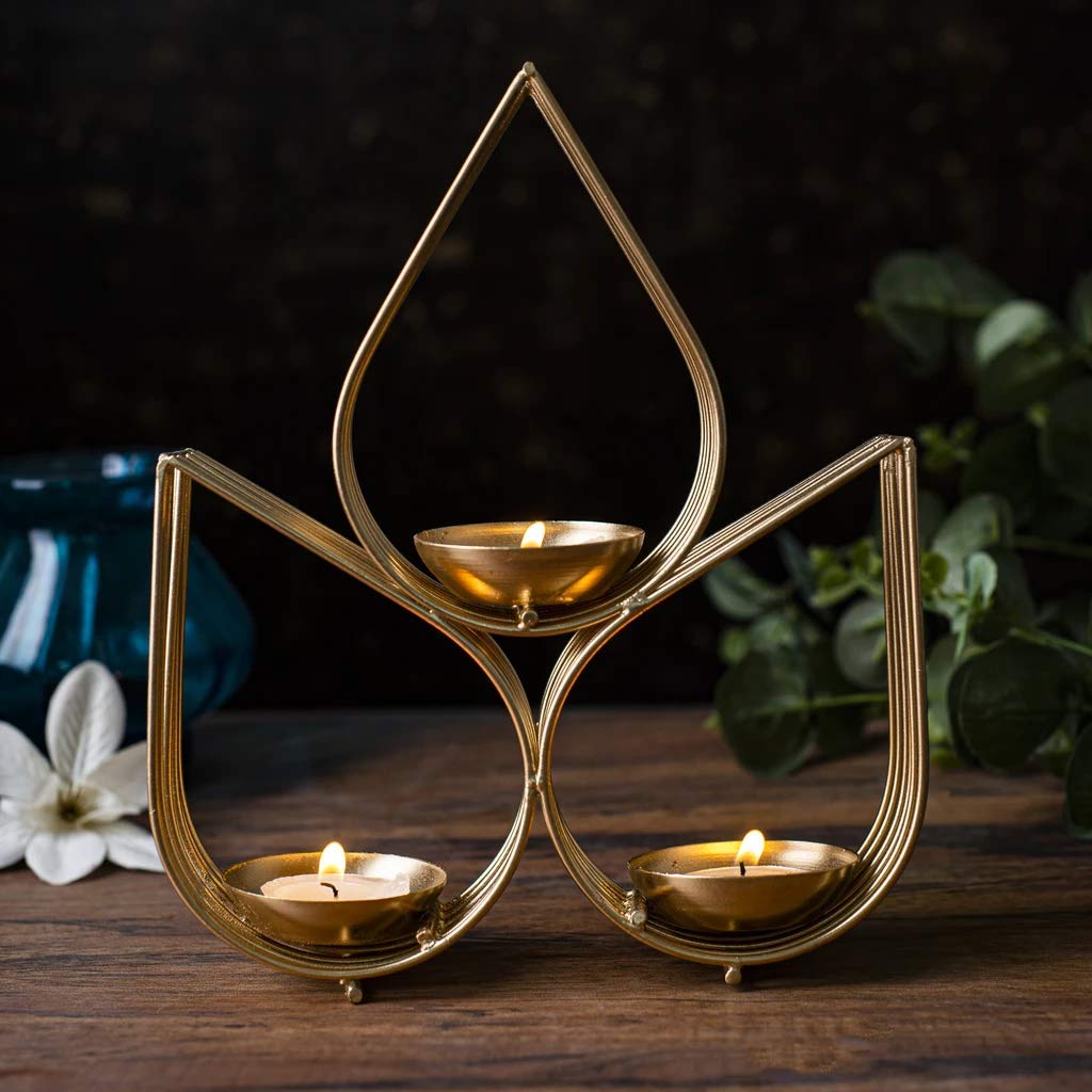 Metal Wall Sconce with Tealight Candles for Diwali Lighting Home Decoration