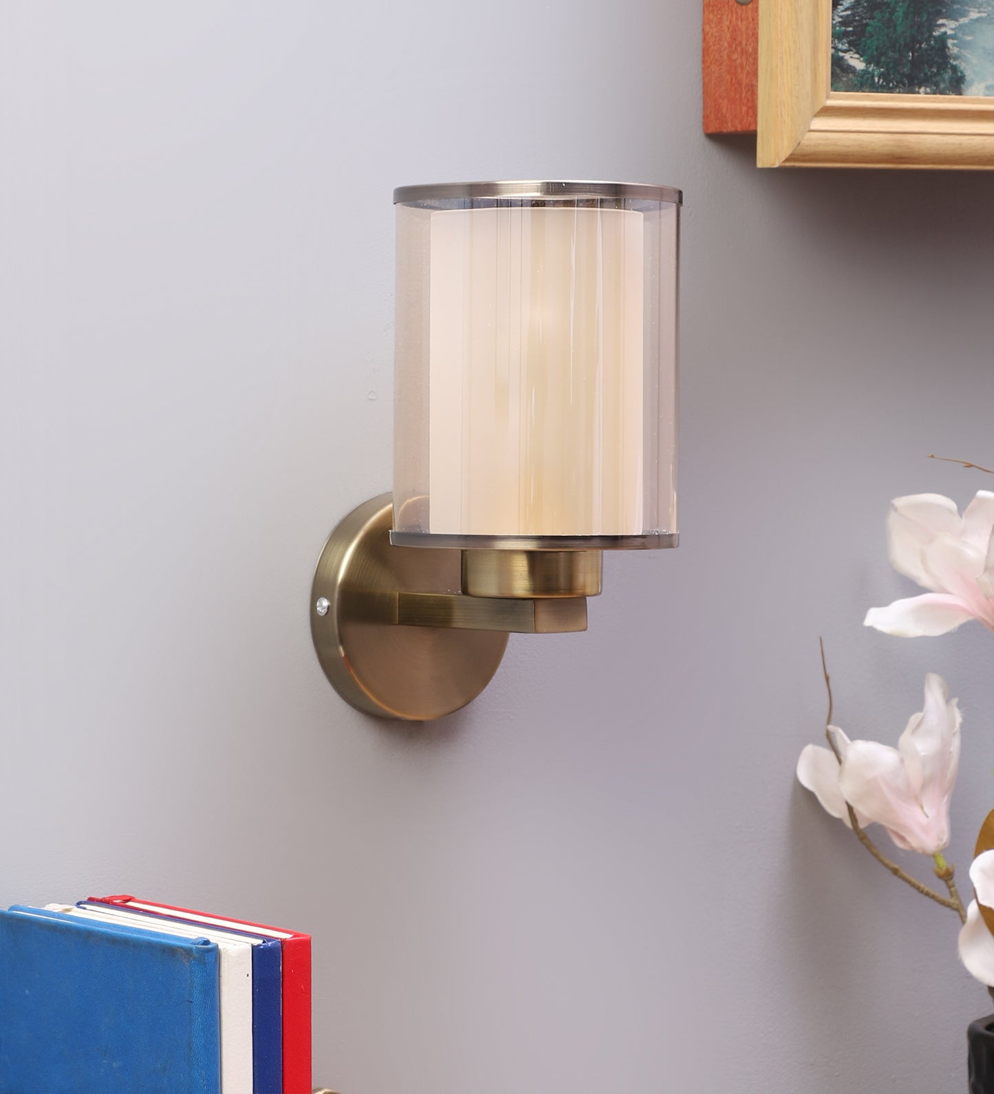 Designer Lighting Antique Brass Finish Wall Light