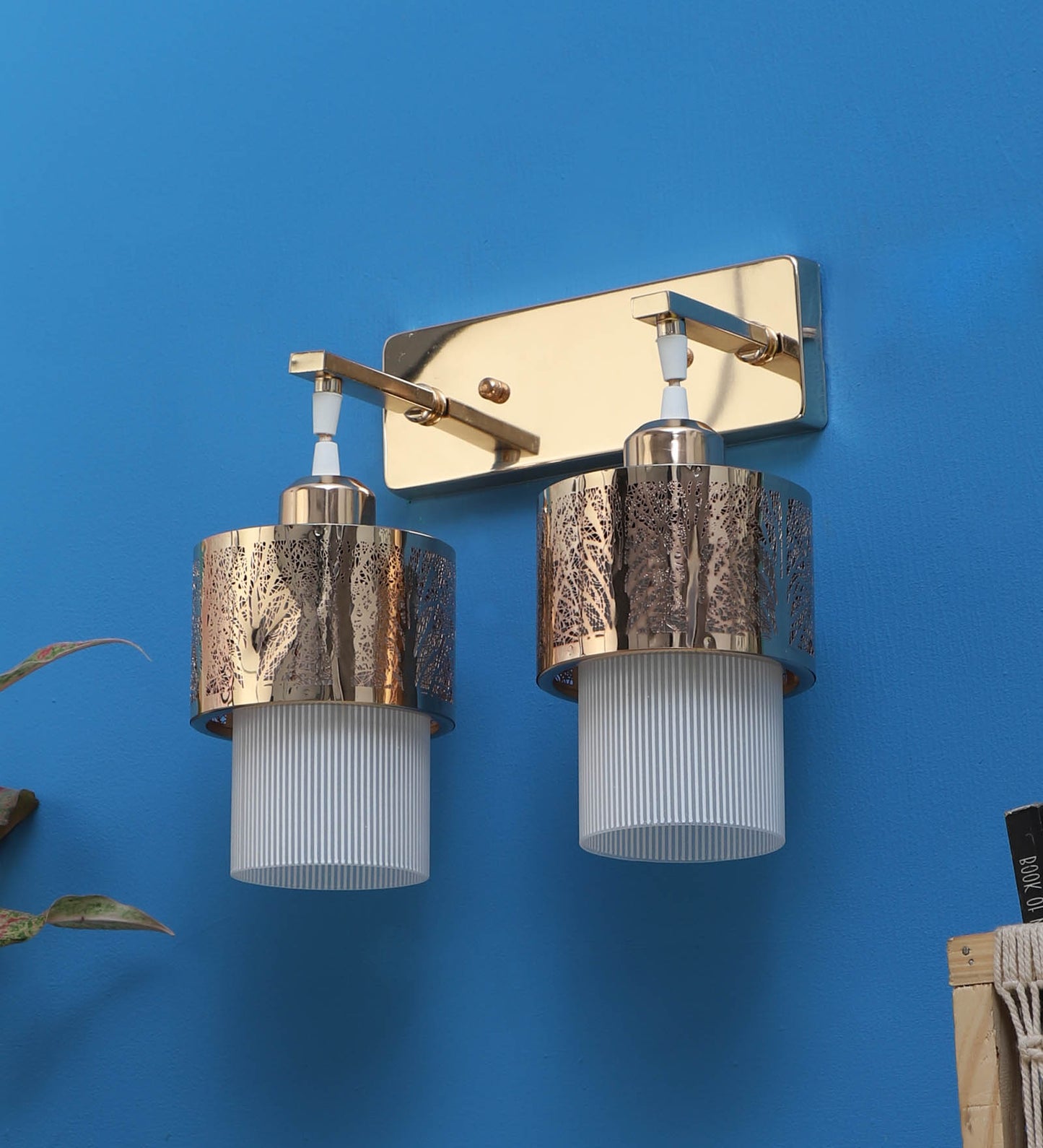 Double hanging Golden Finish Wall Light