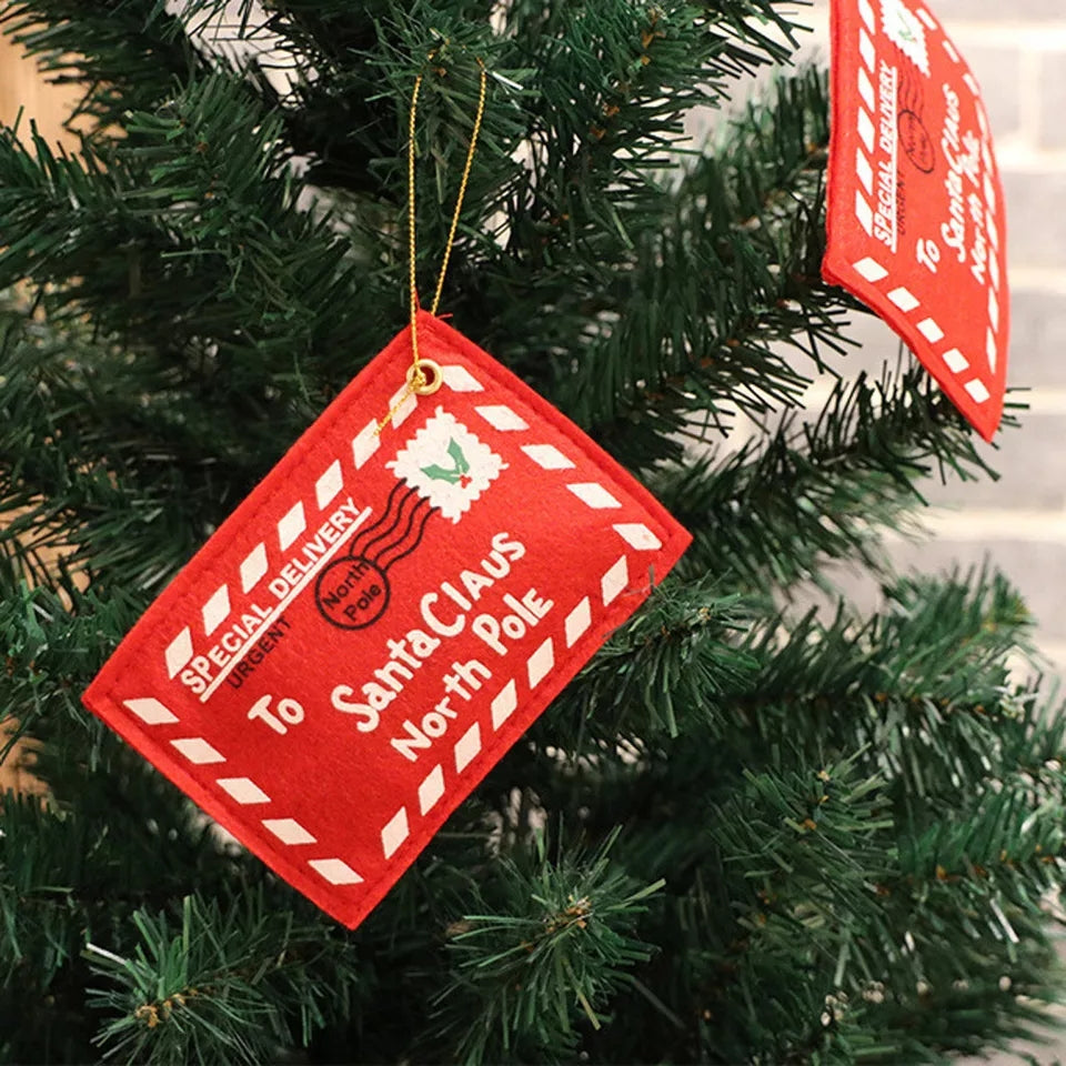 Santa Non-Woven Red Envelop Card Pack Of 5. - Coral Tree