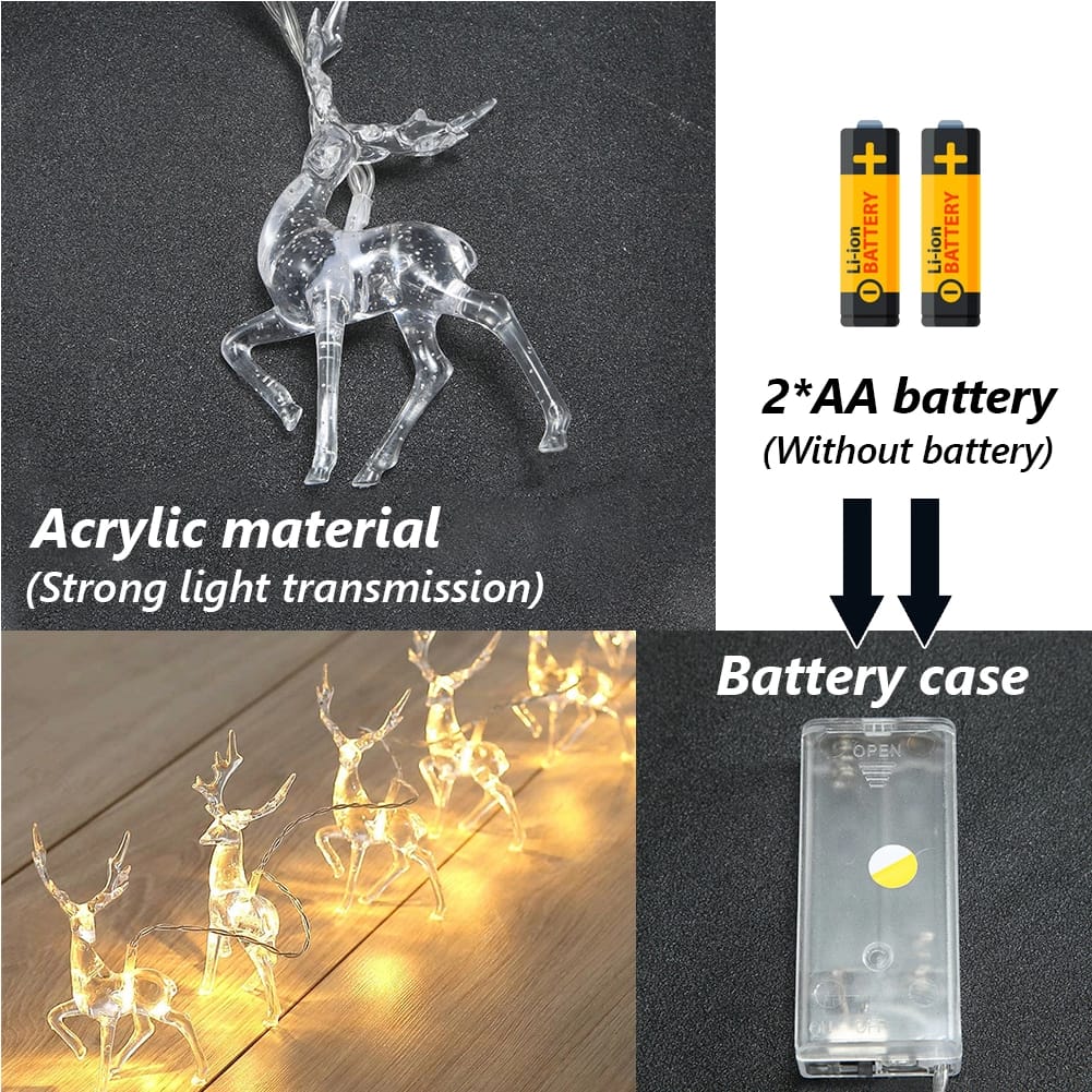 Reindeer LED String Lights for Christmas - Coral Tree