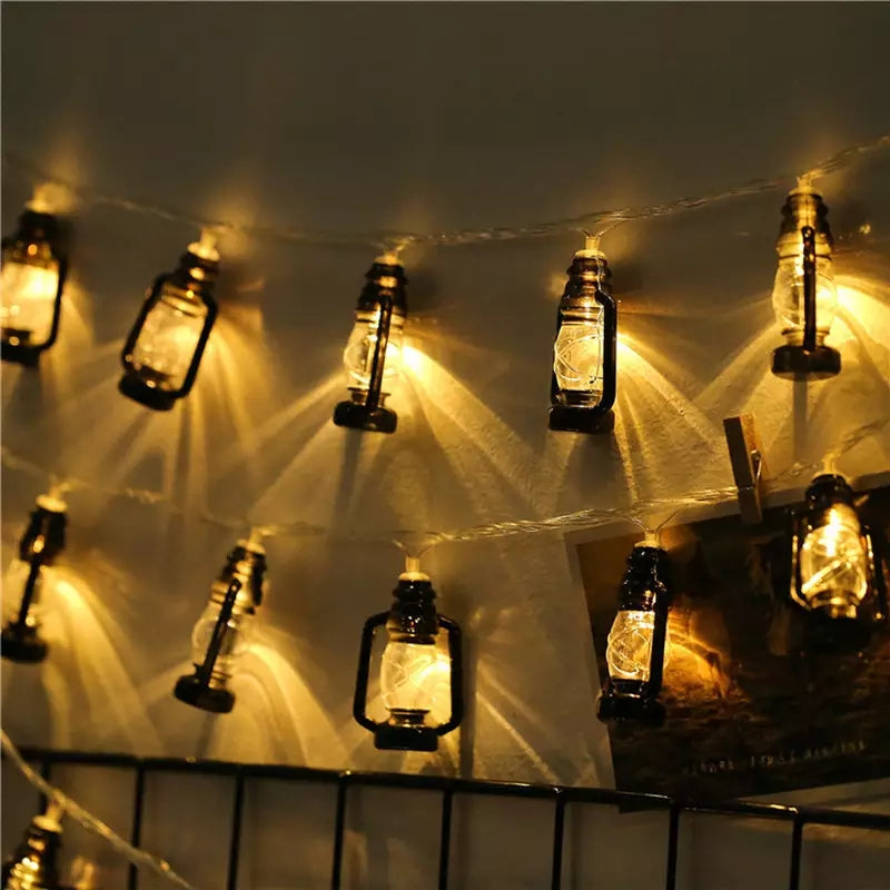 Retro Vintage oil Lantern LED String light - Coral Tree