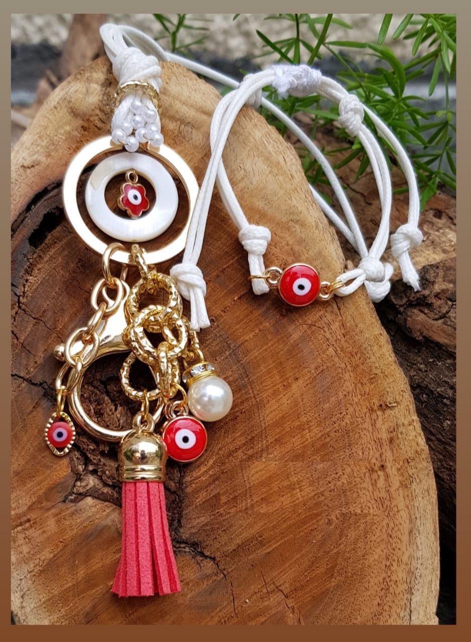 Evil Eye Rakhi with a Keychain Lumba