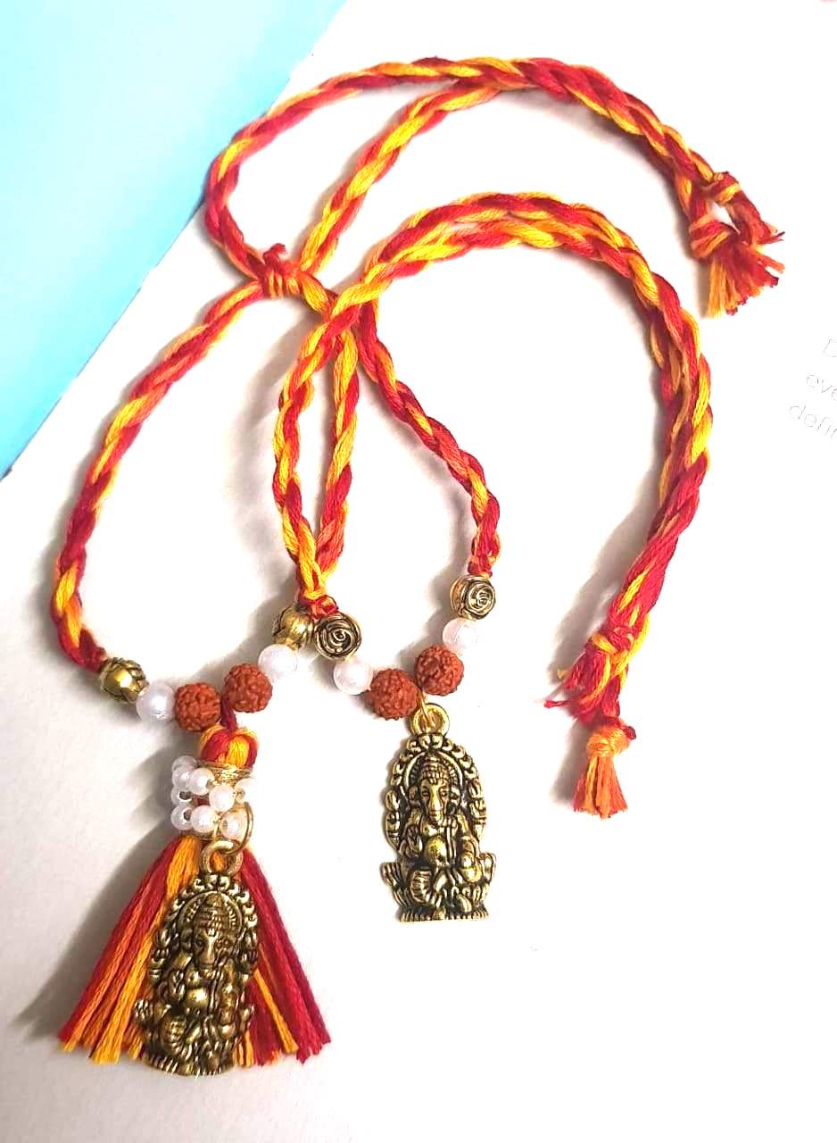 Golden Oxidized Metal Lumba Rakhi