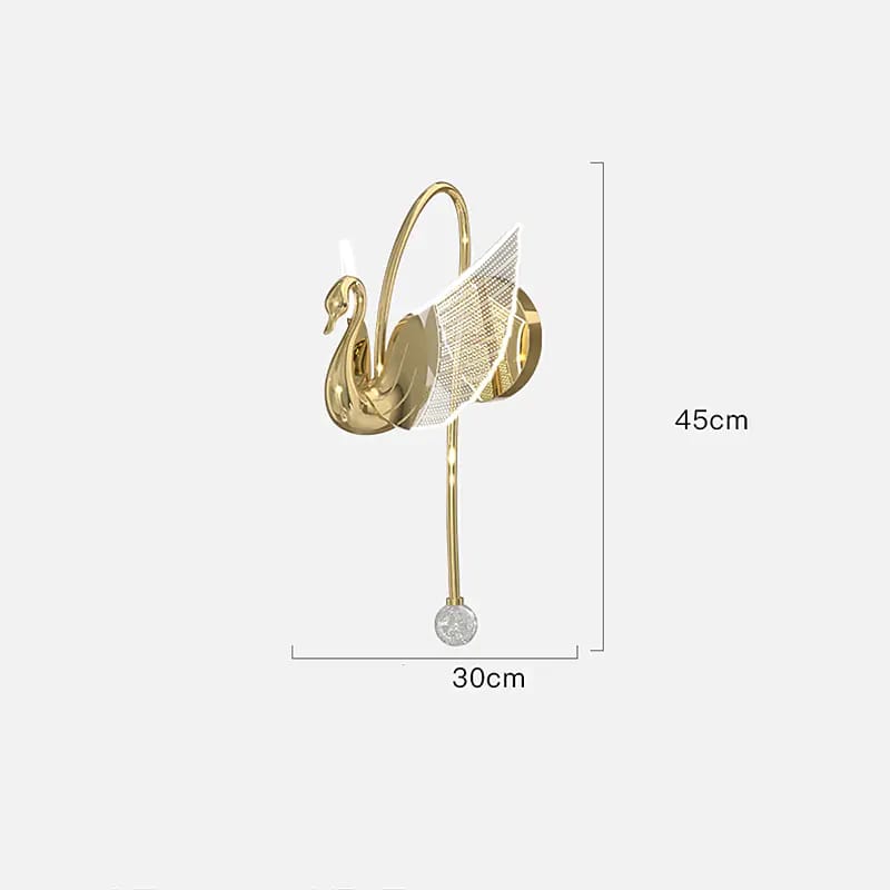 Swan Rose Gold Design Indoor Wall Lights