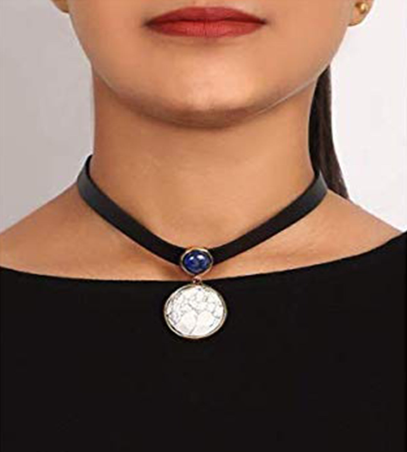 White Stone Choker Necklace Jewellery for Women - Coral Tree