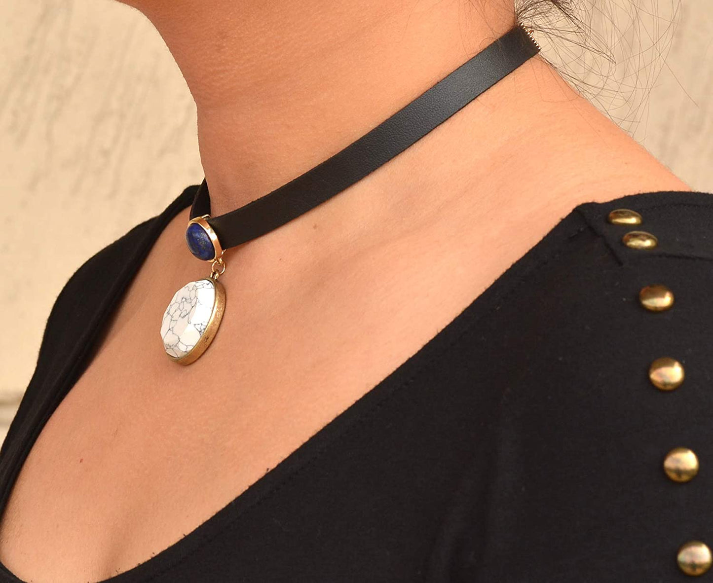 White Stone Choker Necklace Jewellery for Women - Coral Tree
