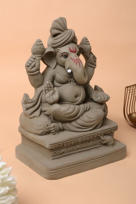 10 inch Eco friendly ganesh ji with singhasan