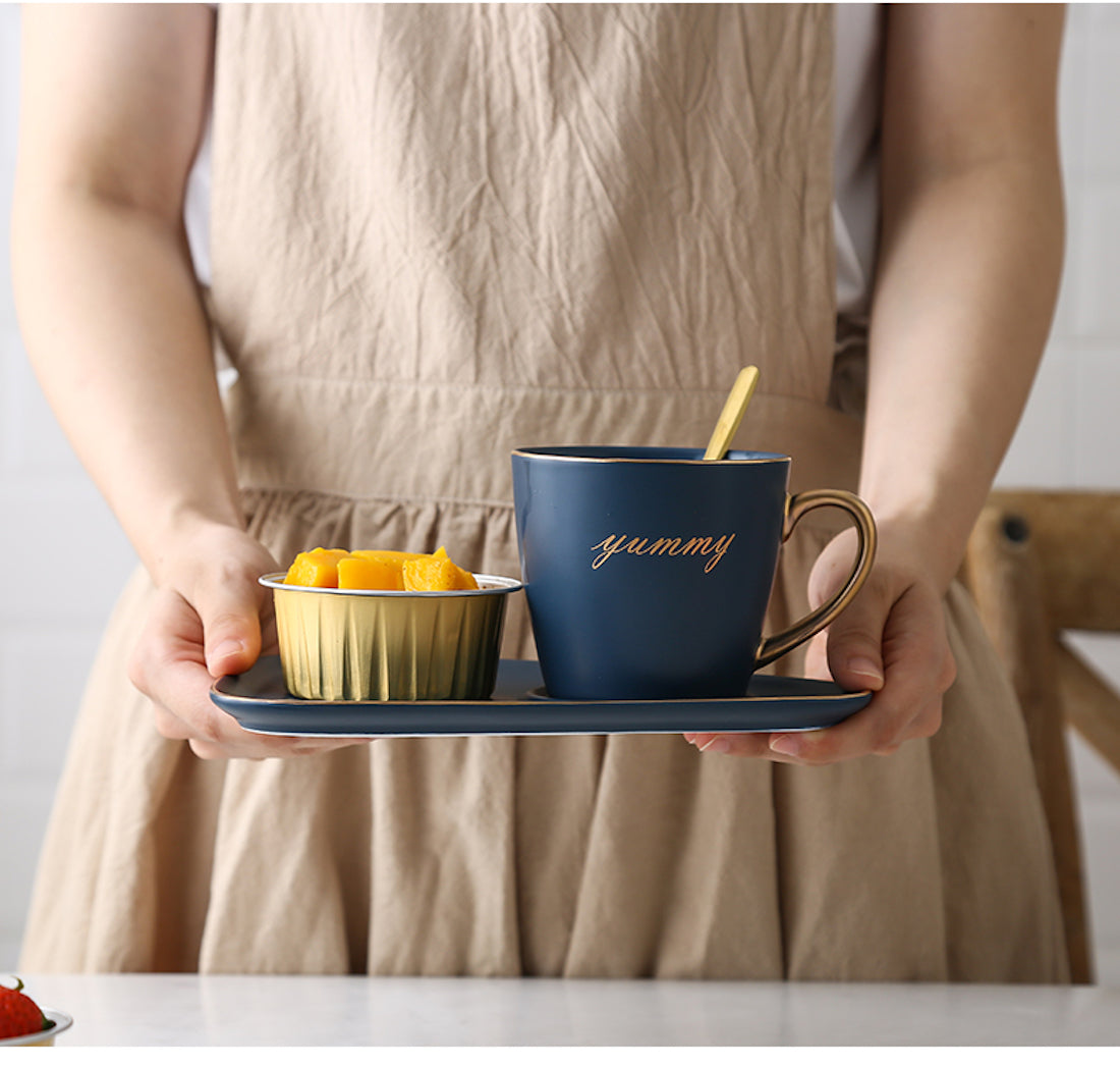 Ceramic Coffee Cup And Saucer Set Milk Tea Mugs - Coral Tree