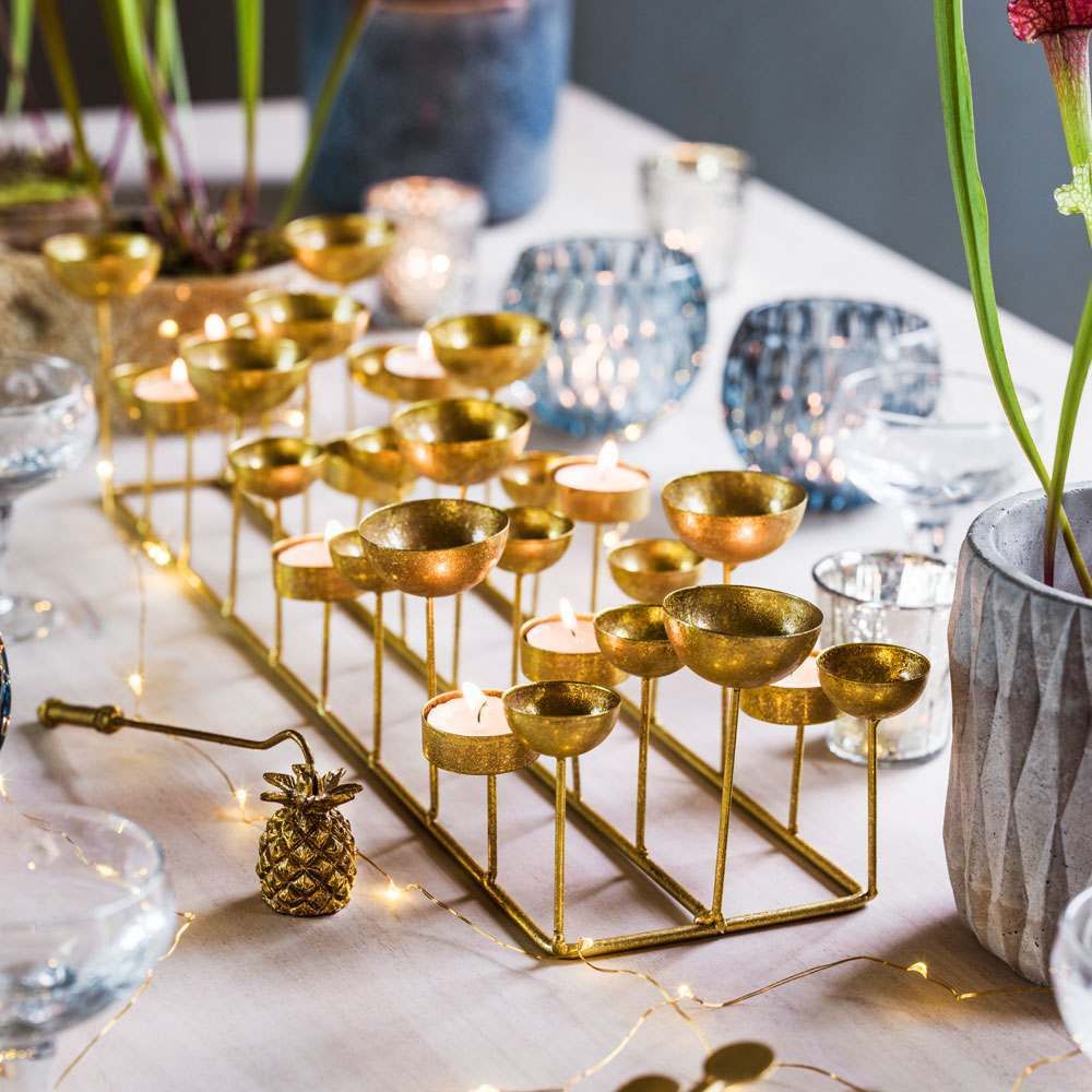 Long Rectangular Tealight Candle Holder