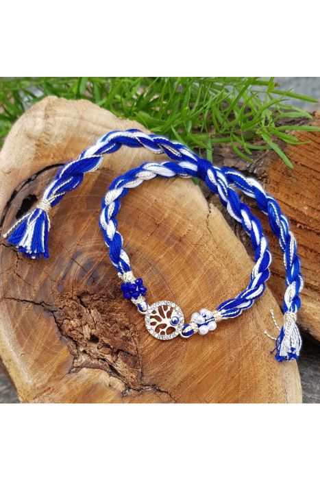 Appealing Tree Of Life Evil Eye Rakhi Blue