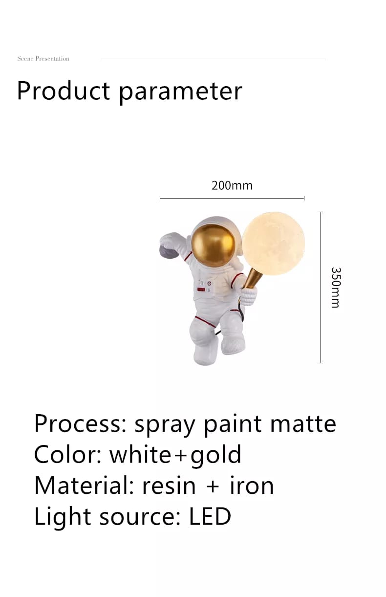 Resin Astronaut Led Wall Light