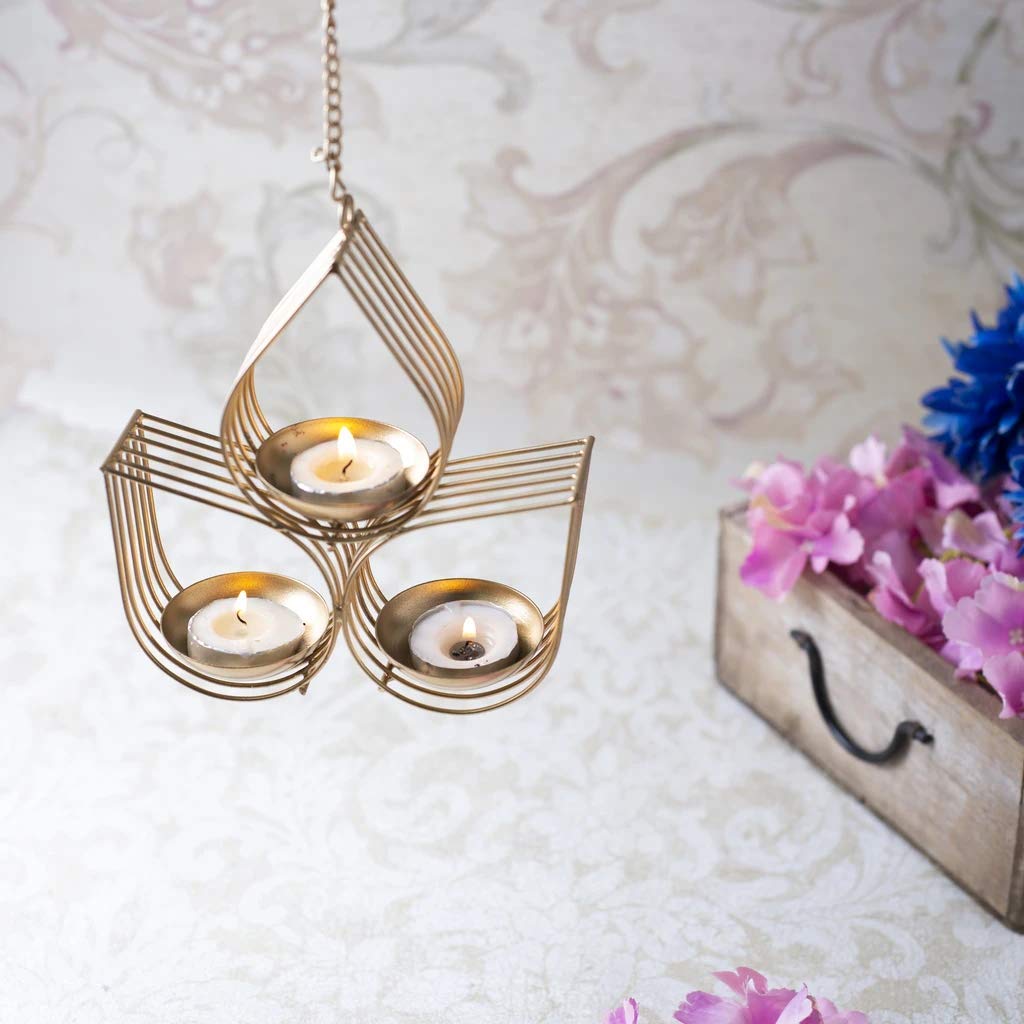 Metal Wall Sconce with Tealight Candles for Diwali Lighting Home Decoration