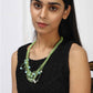 Green Beaded multi layered thread neckalce