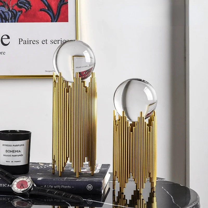 Crystal Nordic Luxury Golden Metal Stand