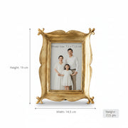 Coral Tree Golden Decorative Photo Frame for Table Top | Antique Designer Picture Frame | 7.5x11.5 cm Photo Size