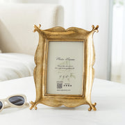 Coral Tree Golden Decorative Photo Frame for Table Top | Antique Designer Picture Frame | 7.5x11.5 cm Photo Size
