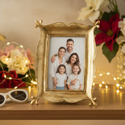 Coral Tree Golden Decorative Photo Frame for Table Top | Antique Designer Picture Frame | 7.5x11.5 cm Photo Size