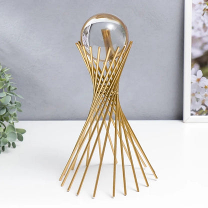Decorative Crystal Nordic Luxury Golden Metal Stand