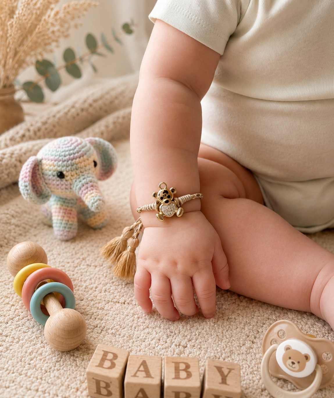 Adjustable Teddy Bear Baby Rakhi