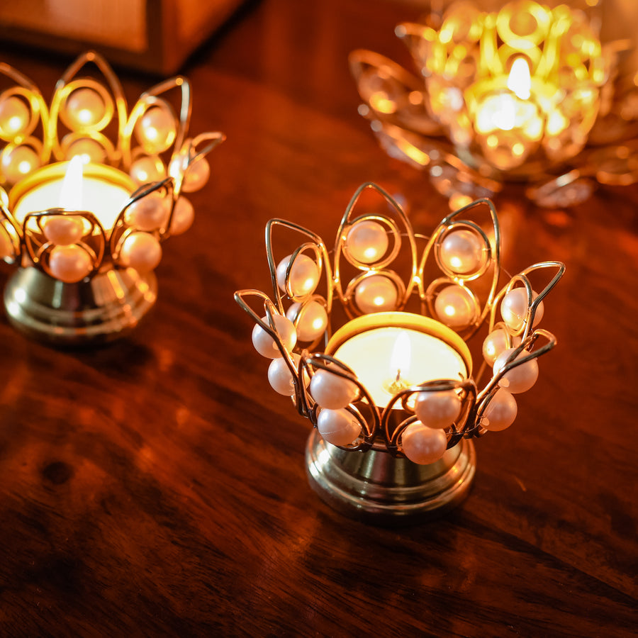 Pearl Candle Holders (Set of 2)