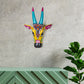 Handcrafted Wooden Nandi Bull Head Wall Decor (Yellow)