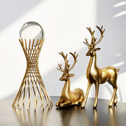 Decorative Crystal Nordic Luxury Golden Metal Stand