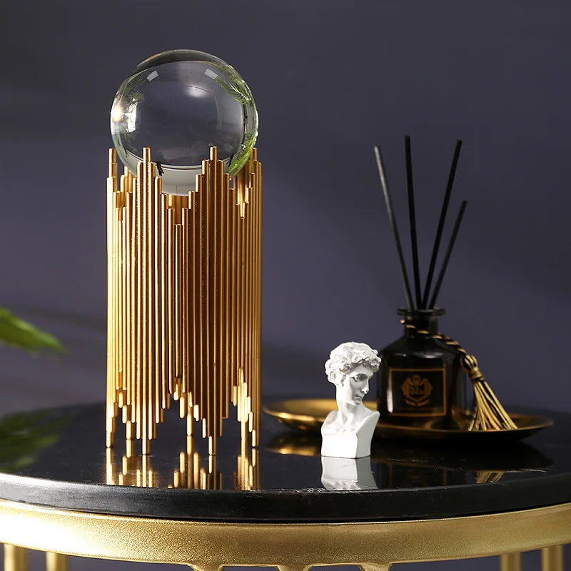 Crystal Nordic Luxury Golden Metal Stand