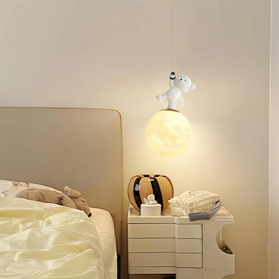 Pendant Kids Room Light with Glowing Light Cartoon Wall Light,