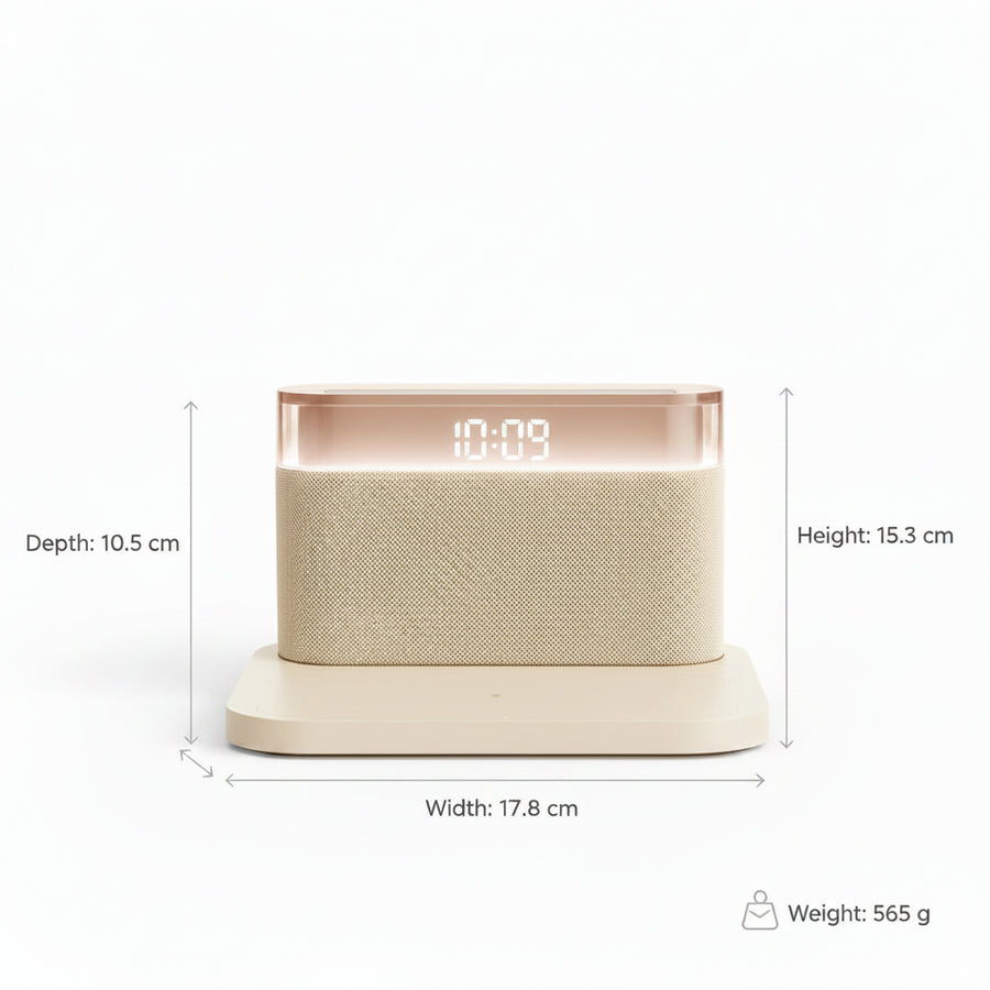 Coral Tree 20W Bluetooth Speaker with Wireless Charger & Digital Clock | RGB Touch Lamp | 15W Fast Charging Dock
