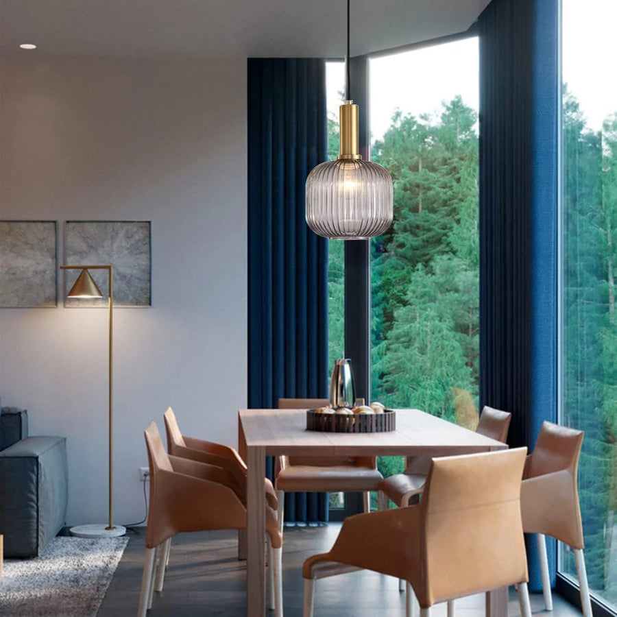 Grey glass modern ceiling light
