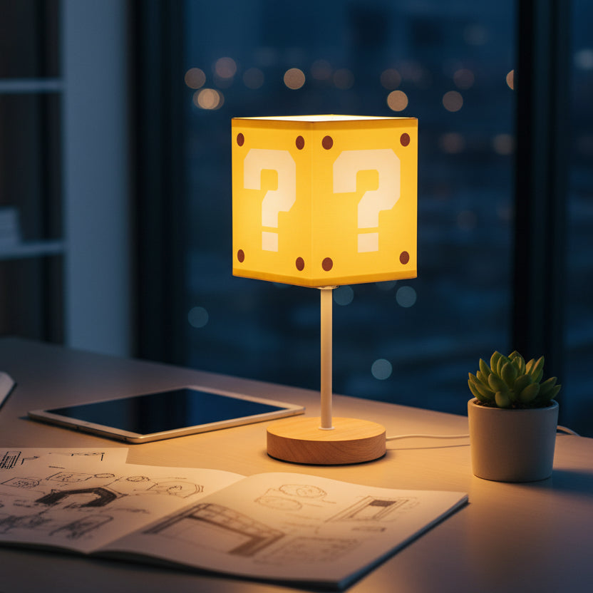 LED Cube Table Lamp | Modern Decorative Night Light | Warm Glow Bedside Lamp | 28 cm