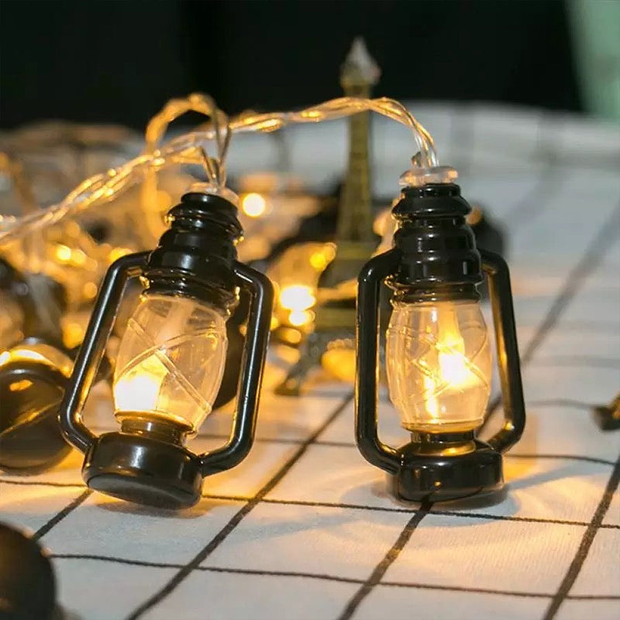 Mini Lantern String Lights with Warm White LED