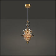 CORAL TREE LED Modern Chandelier Lamp, All Copper Light Elegant Crystal Luxury Chandelier for Living Room, Gold and Clear Glass