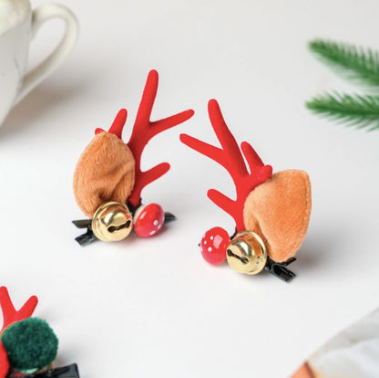 Reindeer Bell Hairclip (1pair)