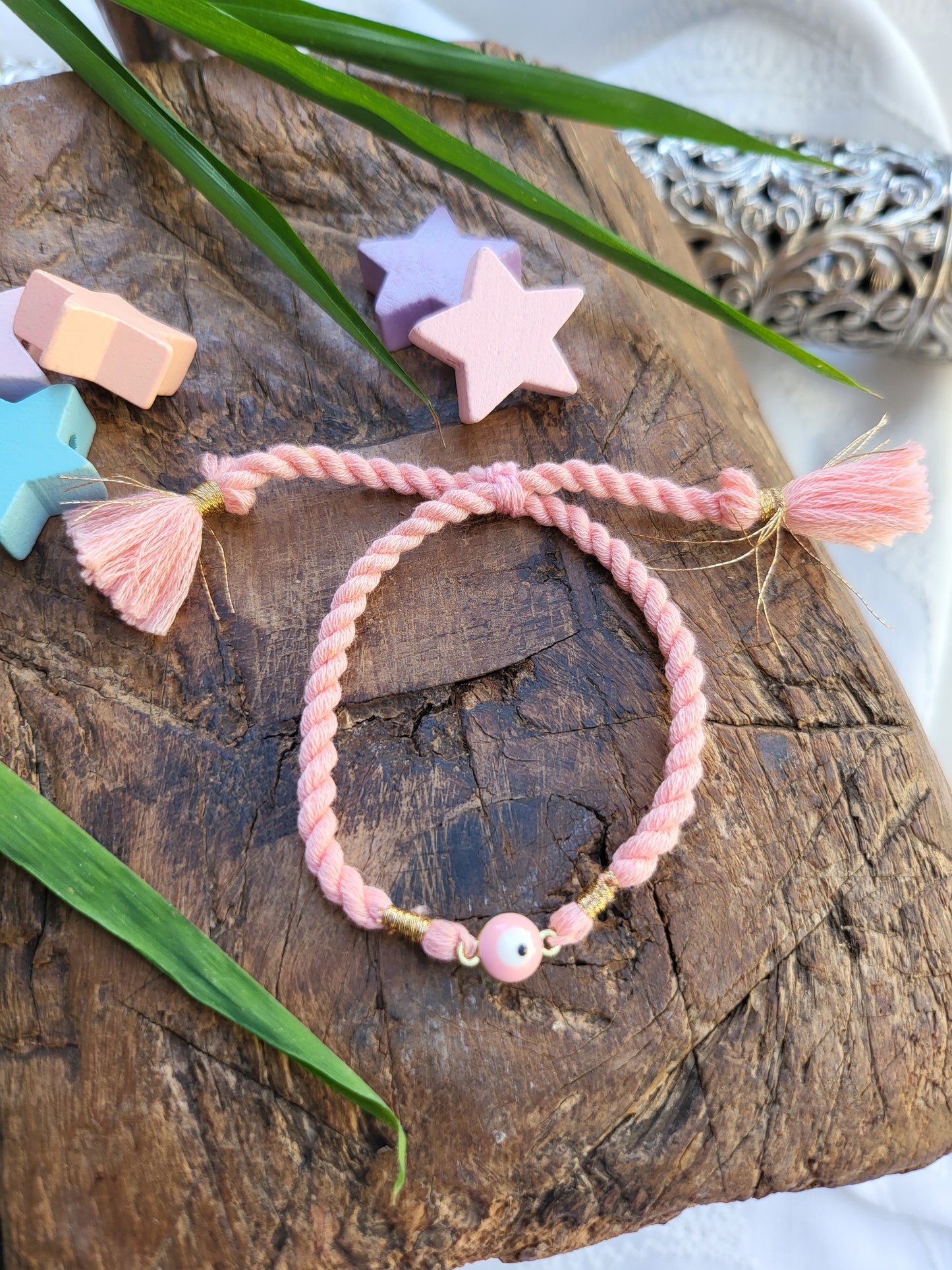 Pink evil eye thread rakhi