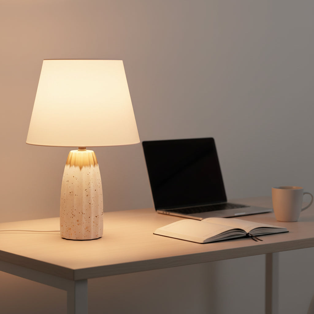 The Decor Kart Grey Ceramic Serenity Table Lamp