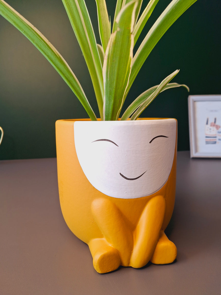 Cute Face Ceramic Flower Pot