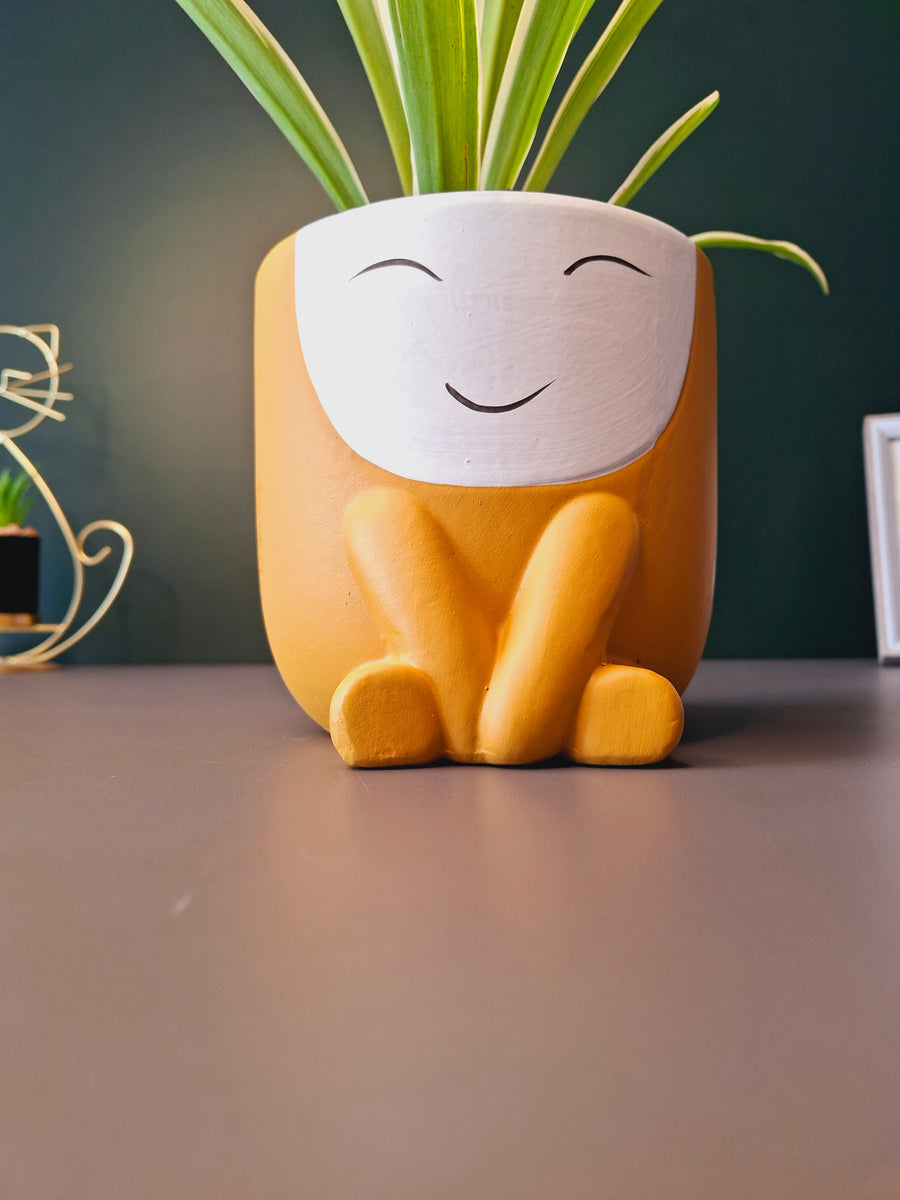 Cute Face Ceramic Flower Pot