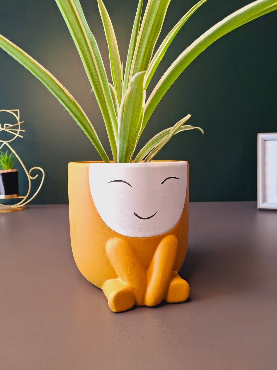 Cute Face Ceramic Flower Pot