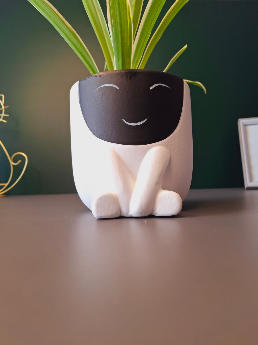 Cute Face Ceramic Flower Pot