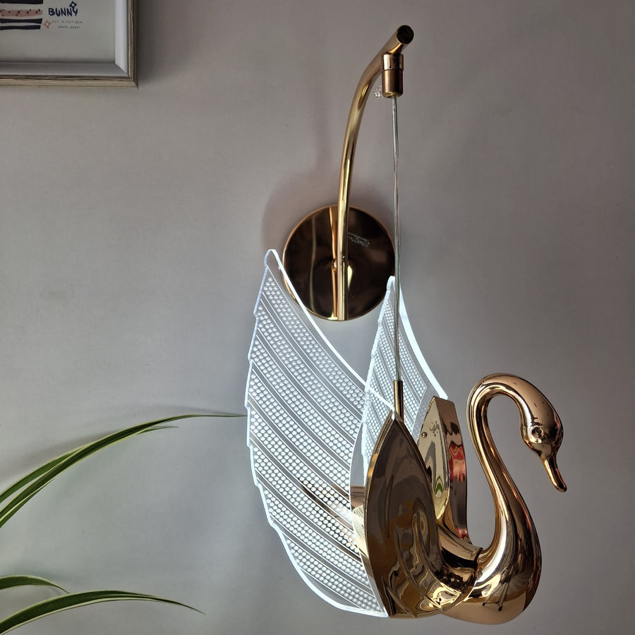 Swan LED Wall Light Fixture for Living Room, Bedroom, and Hallway Vanity Light