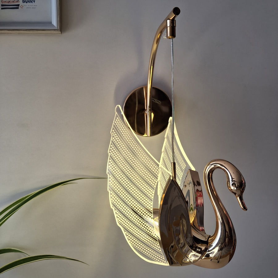 Swan LED Wall Light Fixture for Living Room, Bedroom, and Hallway Vanity Light