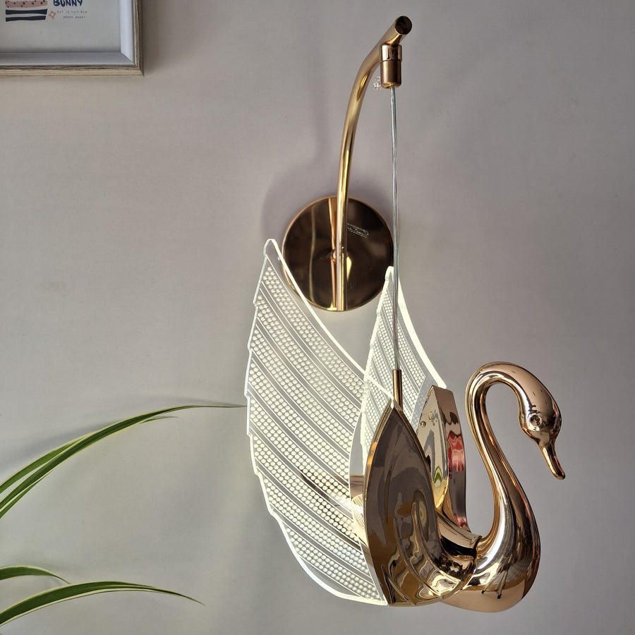 Swan LED Wall Light Fixture for Living Room, Bedroom, and Hallway Vanity Light