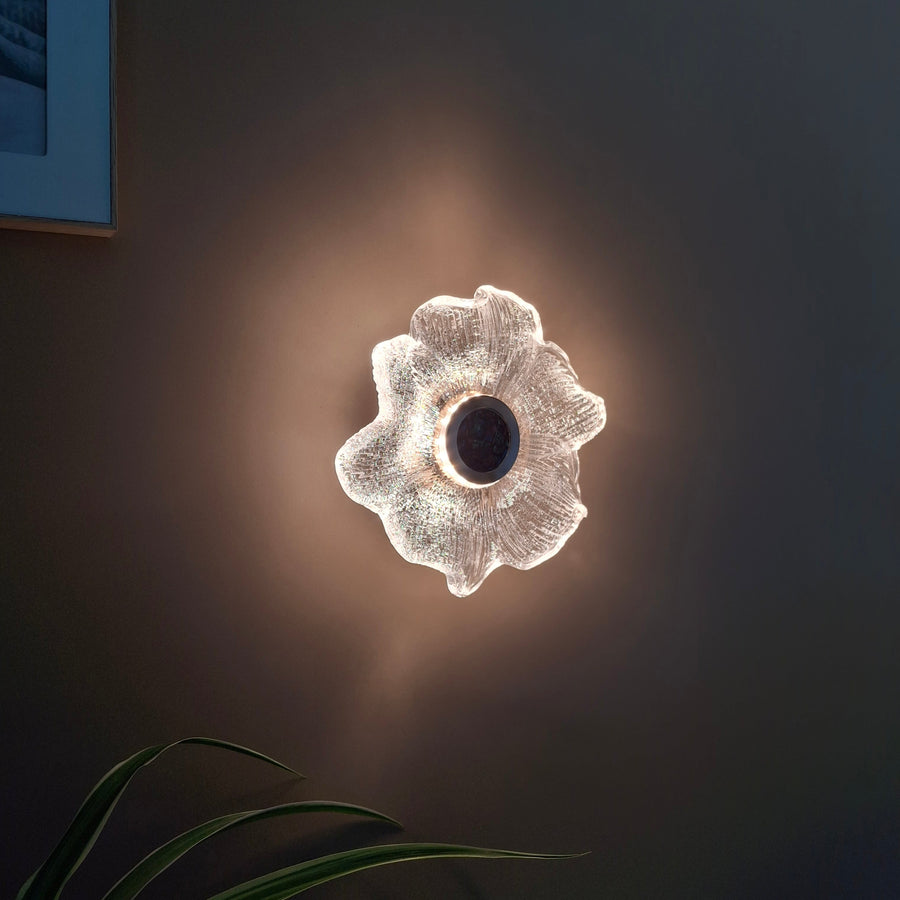 Crystal Gold LED  Flower Glass Style Wall Light