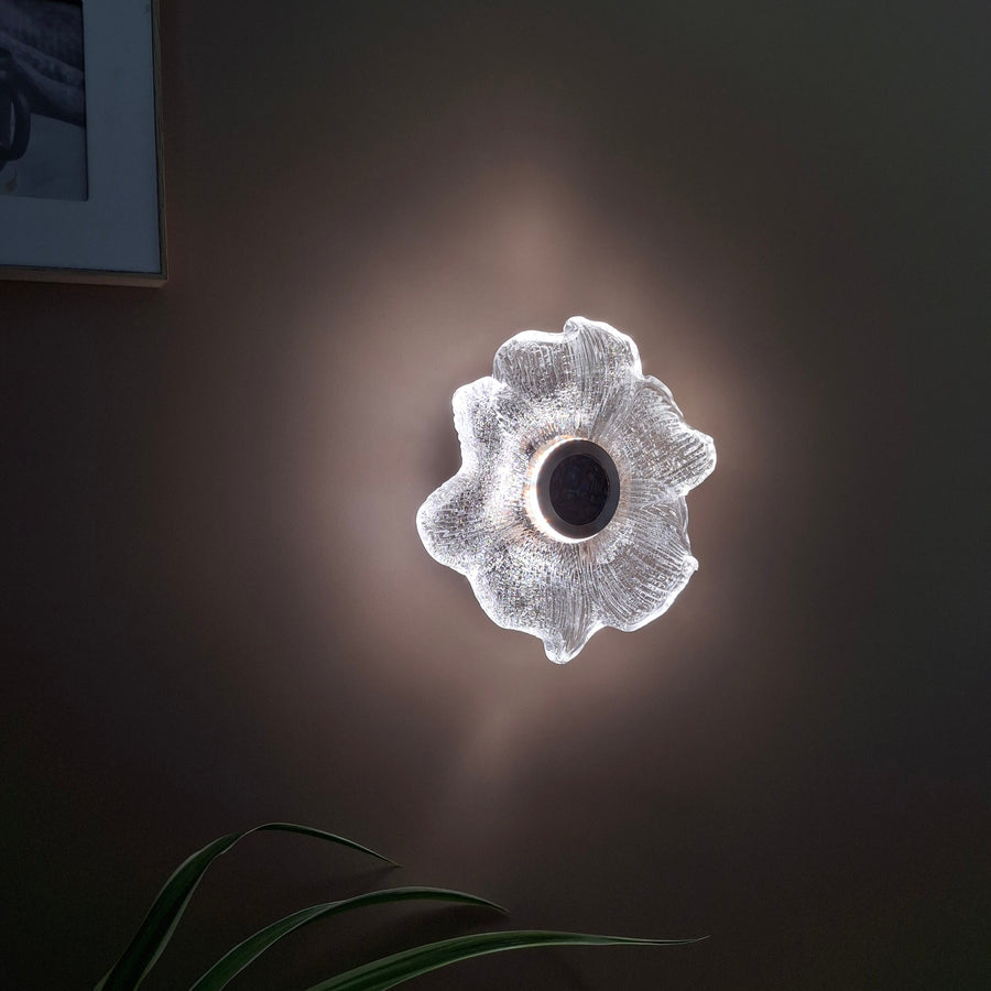 Crystal Gold LED  Flower Glass Style Wall Light