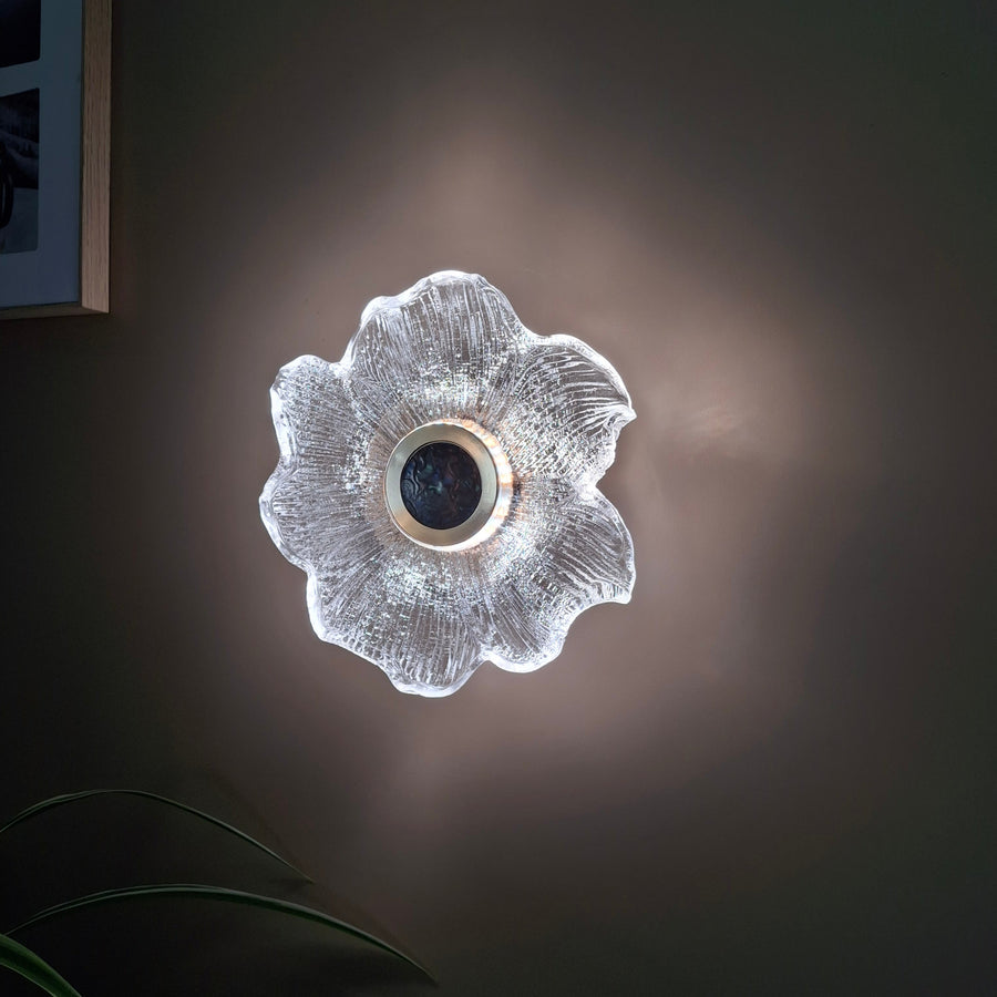 Crystal Gold LED  Flower Glass Style Wall Light