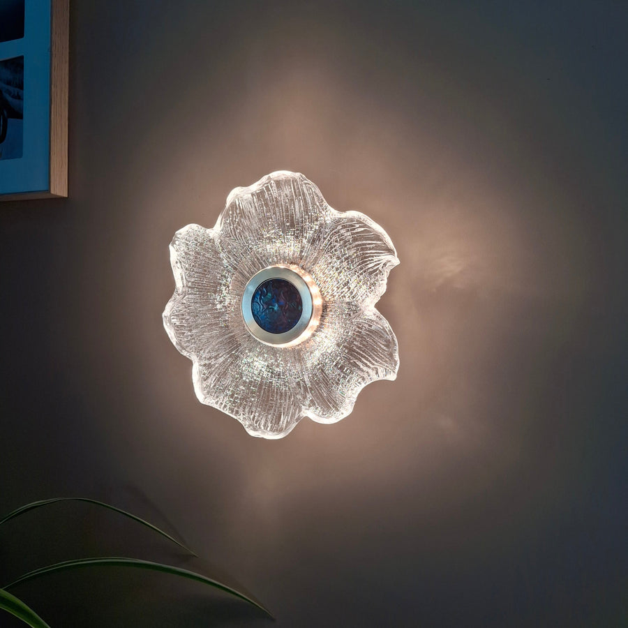 Crystal Gold LED  Flower Glass Style Wall Light