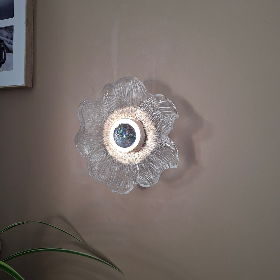 Crystal Gold LED  Flower Glass Style Wall Light