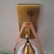 Gold-Toned Antique Finished Armed Glass Wall light